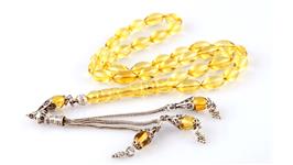 Arpa kesim damla kehribar tesbih